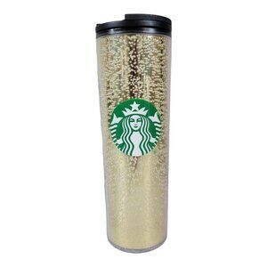 Starbucks 2020 16oz Gold Champagne Bubbles Travel Cup Tumbler with‎ Black Lid